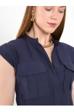 111720 Ayos Linen Mini Dress with Pocket Detail