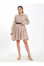 Robe asymétrique à volants et ceinture 111703