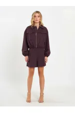 160896 Veste bomber à fermeture éclair frontale