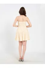 111728 Askılı Mini Godeli Elbise 111728 Askılı Mini Godeli Elbise