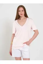 050736 V-Neck Knitted T-Shirt