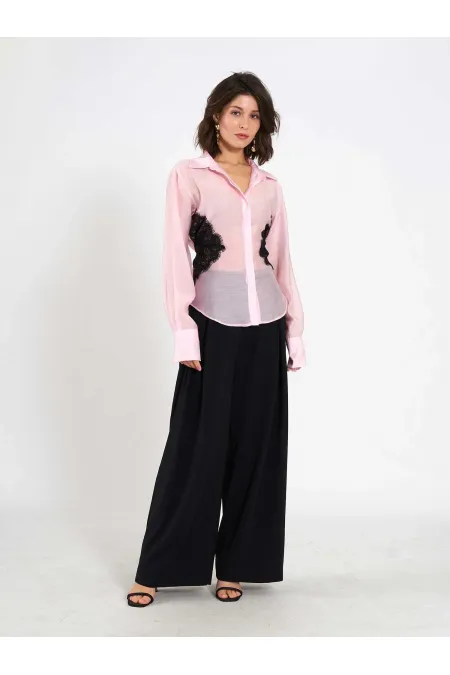 Chemise à détails en dentelle 080812