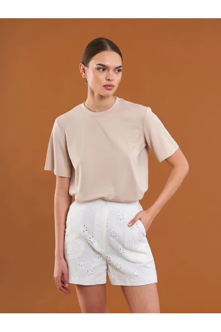 T-shirt oversize à col rond 050733