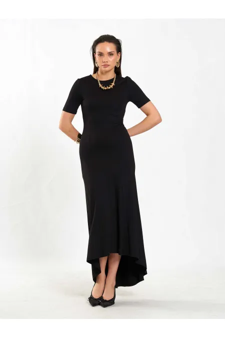 Robe basique à manches courtes et col rond 111693