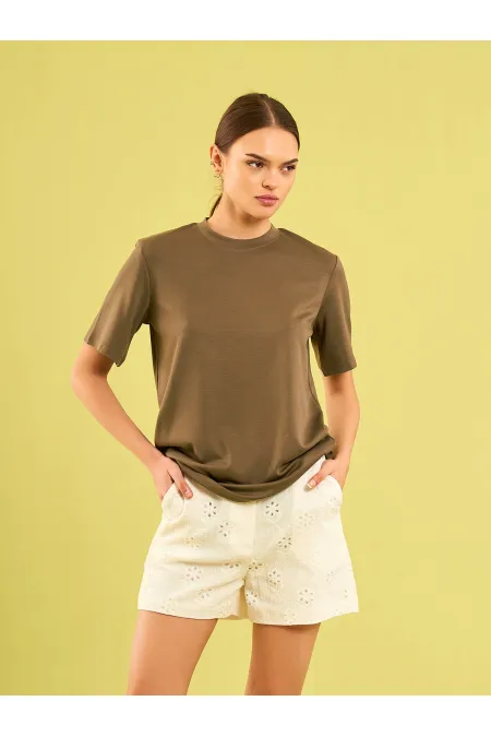 T-shirt oversize à col rond 050733