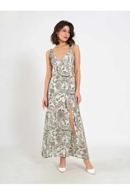 Robe fendue à motifs 111557