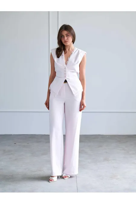 Pantalon droit à ceinture 031661