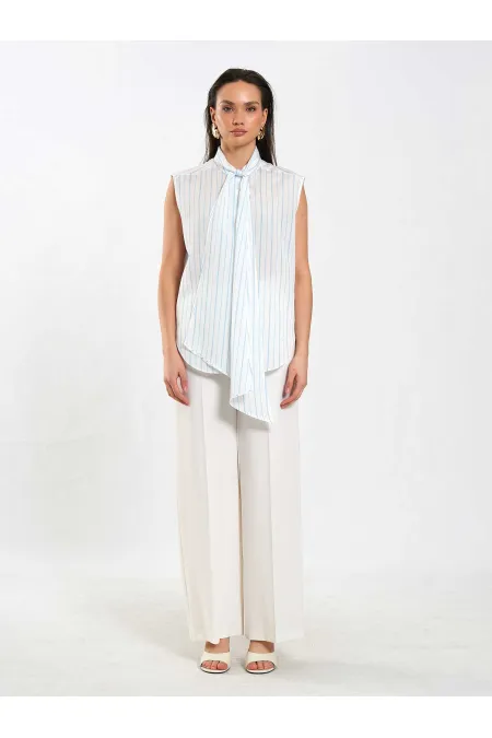 Chemise sans manches à motif évasé 080804