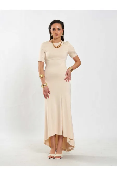 Robe basique à manches courtes et col rond 111693