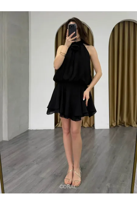 041182 Ribbed Waist Mini Skirt