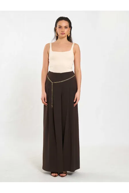 Pantalon à double pli avec garniture 031641