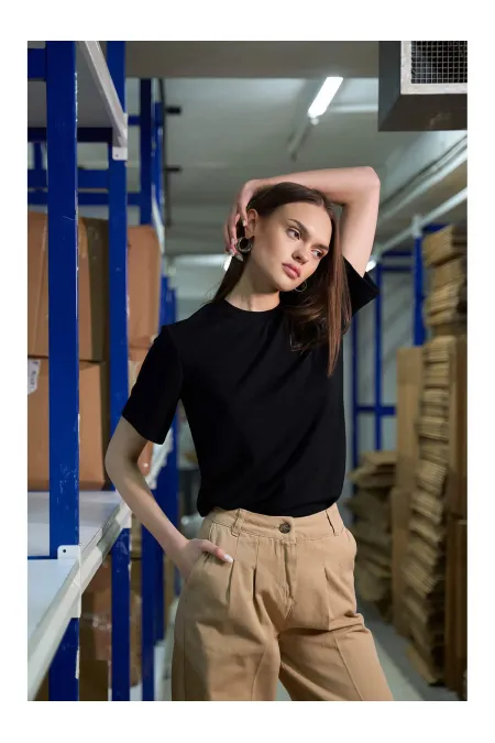 T-shirt oversize à col rond 050733