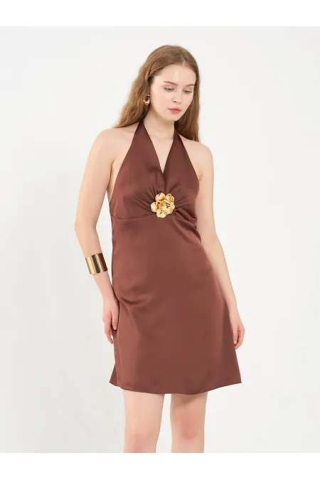 111644 Front Buckle Mini Dress