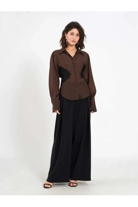 Chemise à détails en dentelle 080812