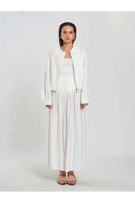 Jupe longue boutonnée sur le devant, style corset, référence 041171