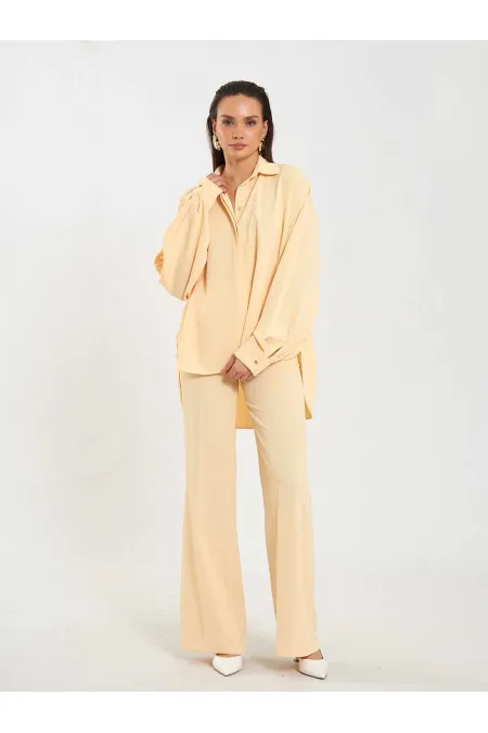 Chemise basique à patte de boutonnage cachée 080802