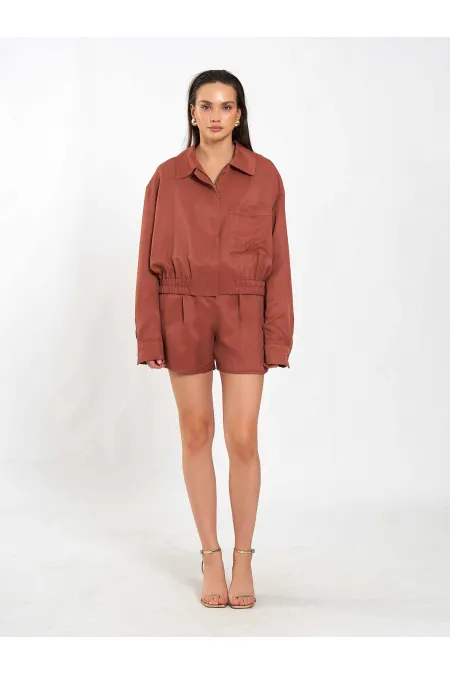 160897 Veste bomber à poche unique