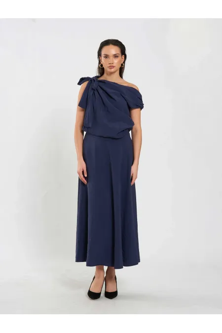 Jupe midi à volants 041162