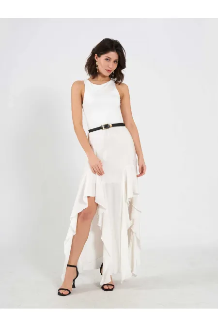 Robe ceinturée ornée 111711