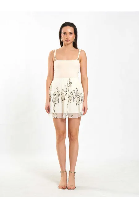 Jupe à sequins taille élastique 041183