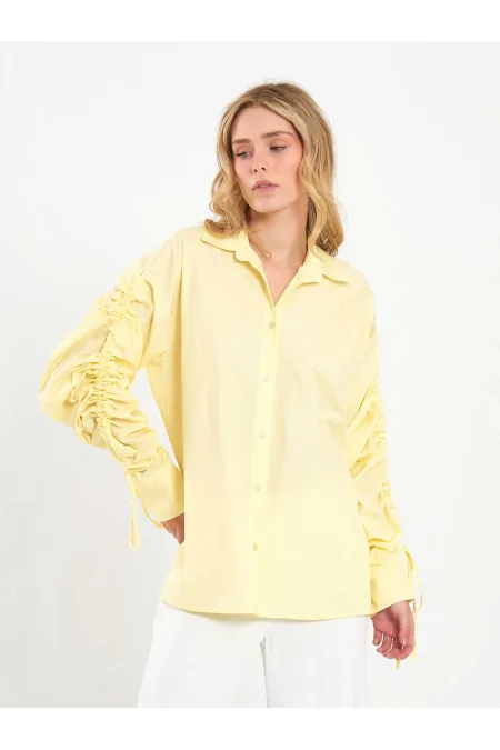 080796 Shirt with Gathered Sleeves