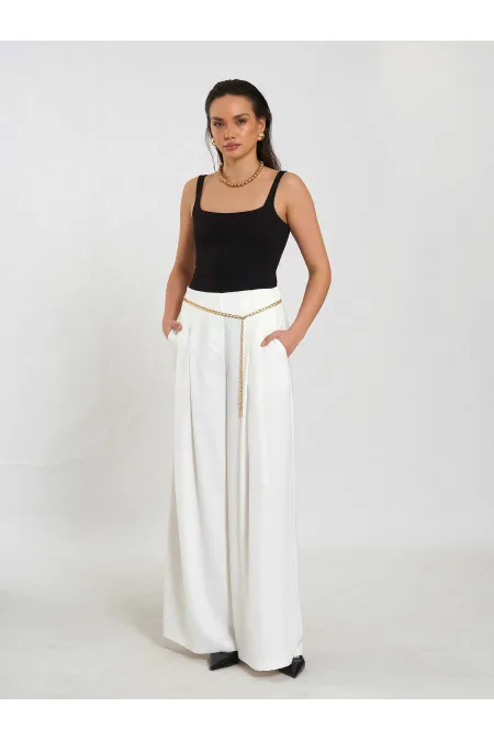 031641 Double Pleated Trousers with Trim 031641 Double Pleated Trousers with Trim