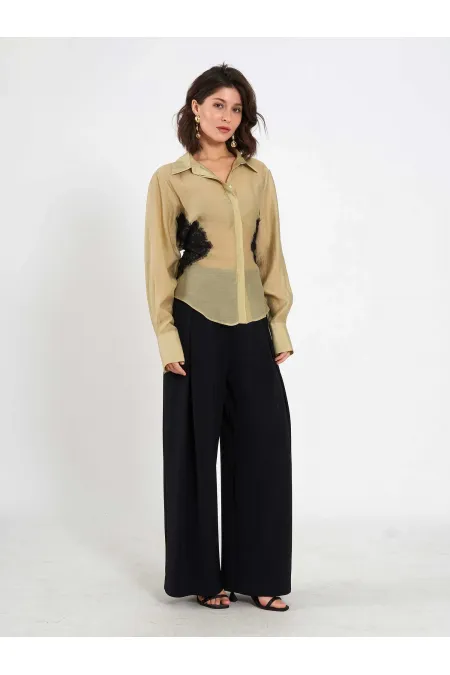 Chemise à détails en dentelle 080812