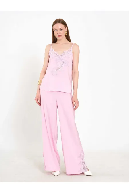 220657 Lace Detail Top and Bottom Set