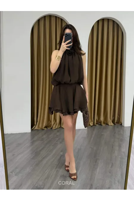 041182 Ribbed Waist Mini Skirt