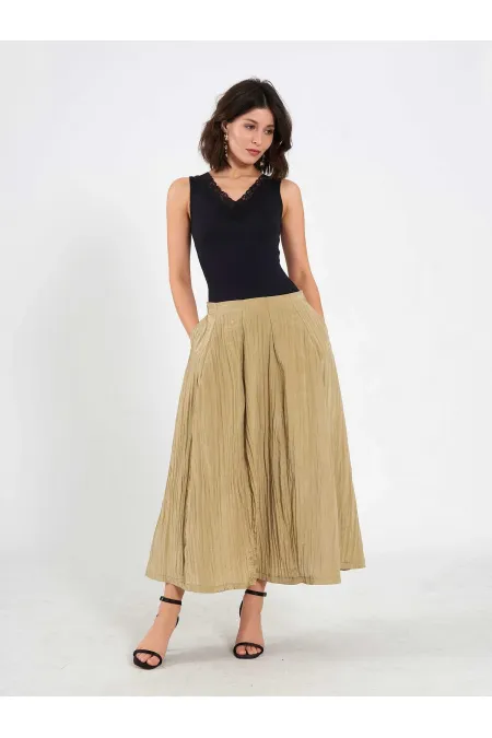 Jupe midi évasée 041188 avec dos élastiqué