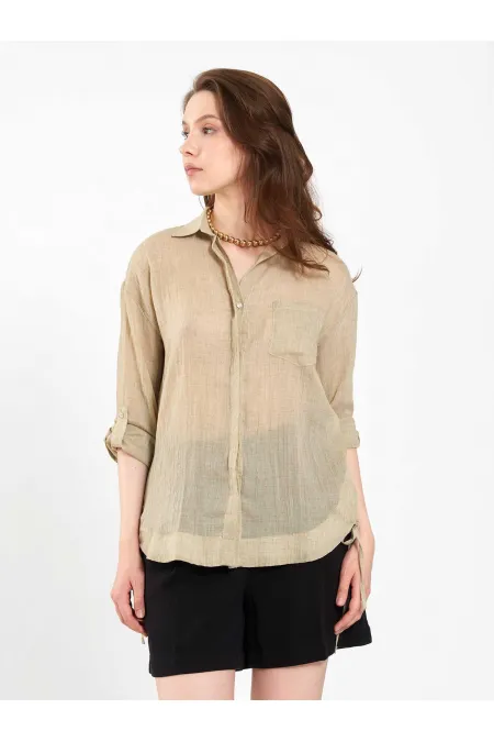 080825 Cotton Shirt with Hem 080825 Cotton Shirt with Hem