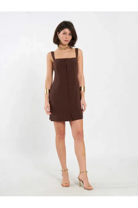 Robe courte boutonnée 111707