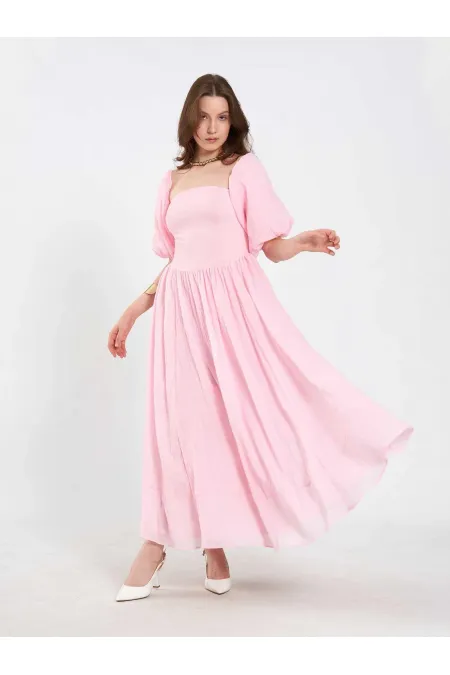 111736 Balloon Sleeve Cotton Dress 111736 Balloon Sleeve Cotton Dress