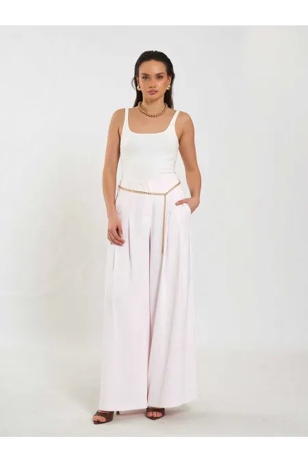 Pantalon à double pli avec garniture 031641