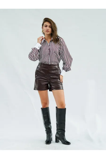 Chemise à col garni pour homme 080726