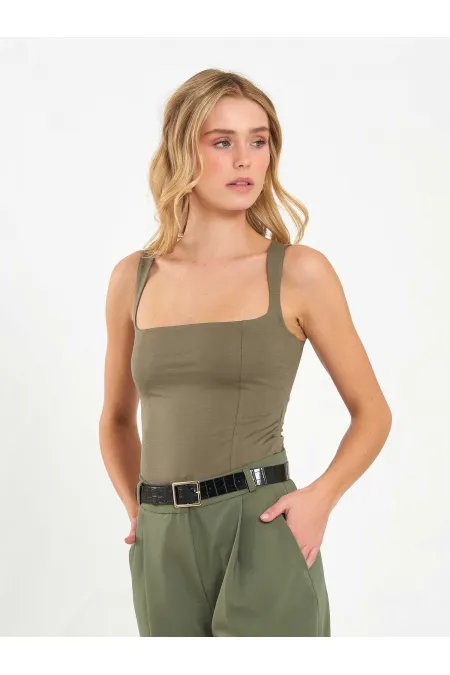 071857 Square Neck Strappy Blouse