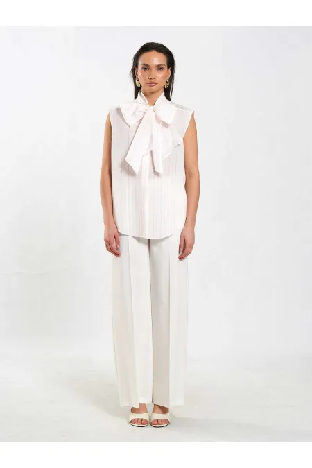 Chemise sans manches à motif évasé 080804