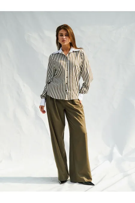 Chemise à col garni pour homme 080726