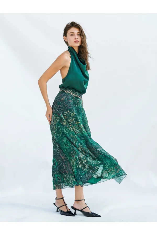 041110 Zincir Kemerli Piliseli Etek