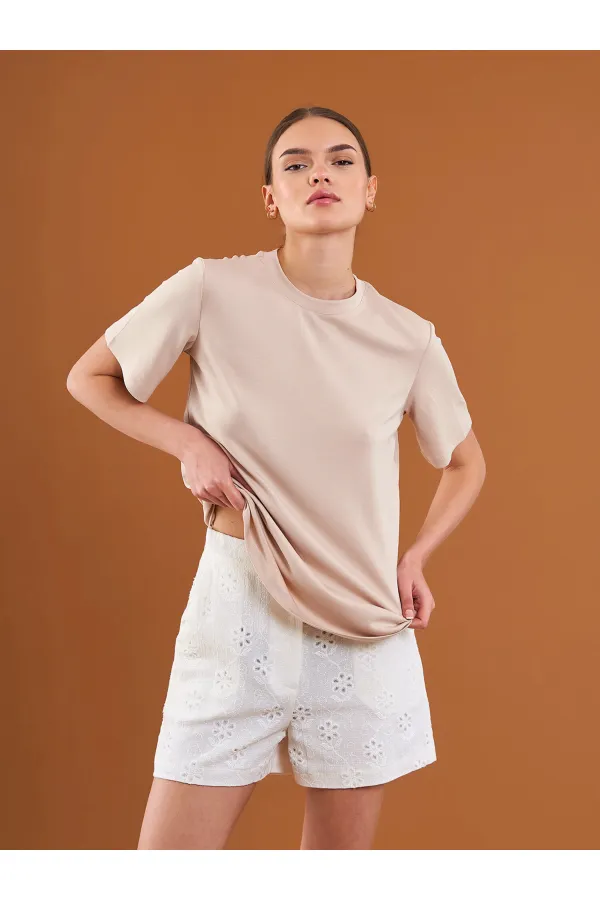 T-shirt oversize à col rond 050733