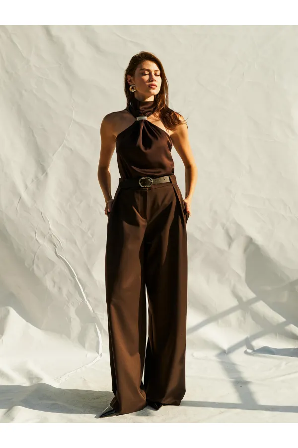 071773 Buckled Satin Blouse 071773 Buckled Satin Blouse
