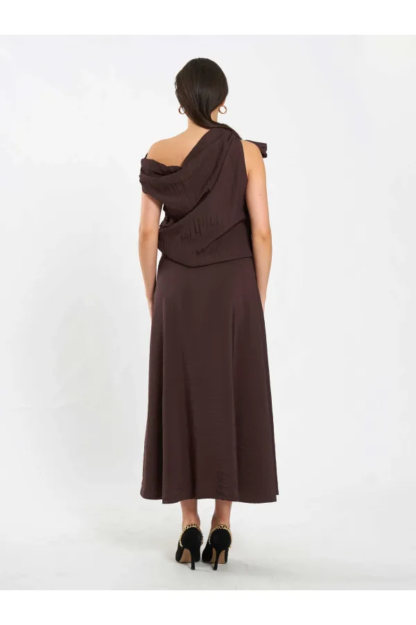 Jupe midi à volants 041162