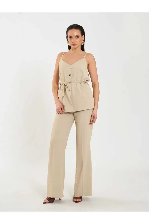 Pantalon à ceinture droite 031657