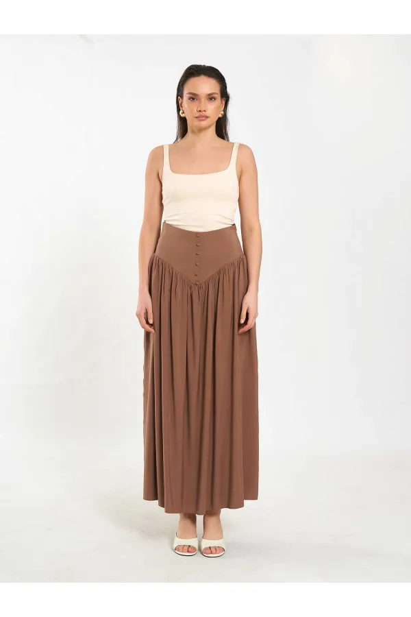 Jupe longue boutonnée sur le devant, style corset, référence 041171