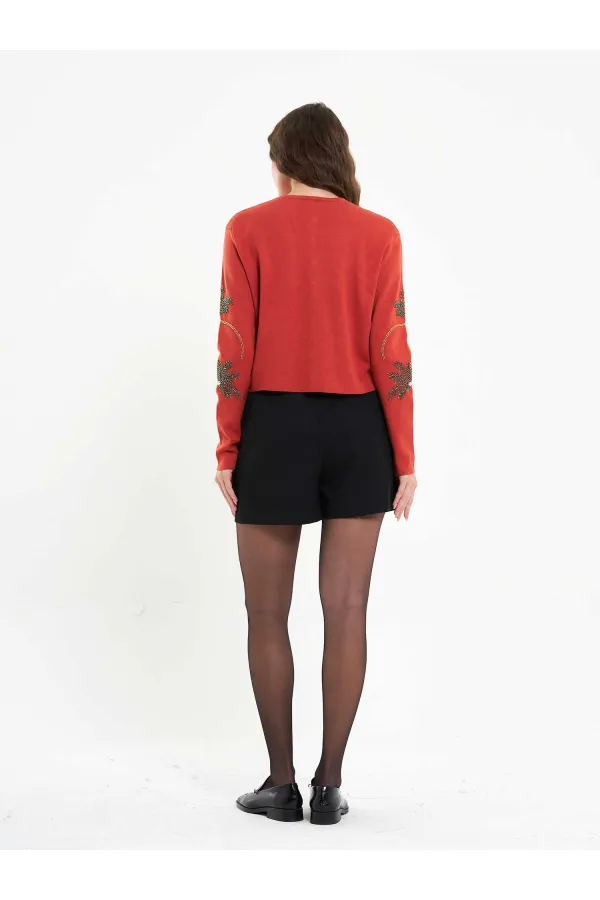 150525 Palm Tree Beaded Cardigan