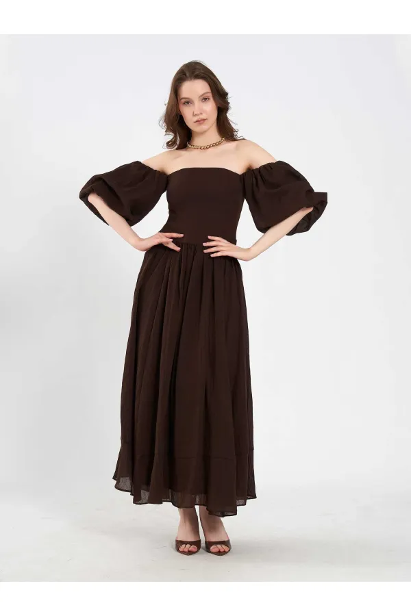 111736 Balloon Sleeve Cotton Dress 111736 Balloon Sleeve Cotton Dress