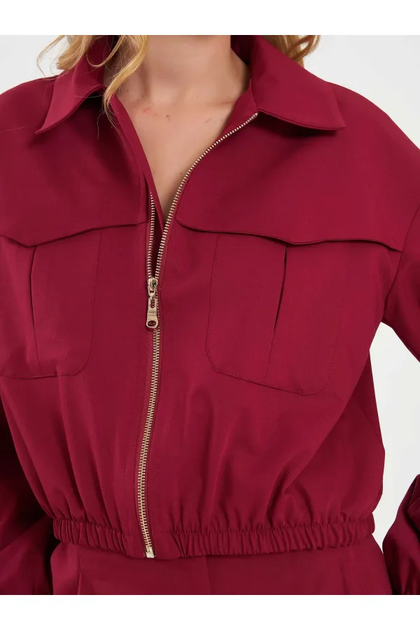 160896 Veste bomber à fermeture éclair frontale