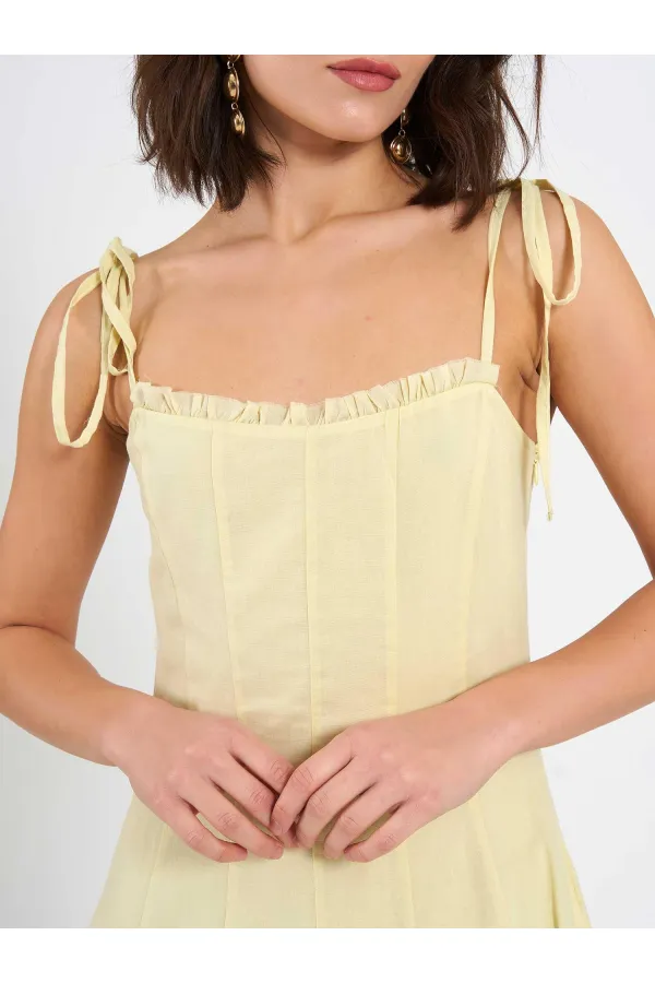 111554 Ruffled Voile Midi Dress