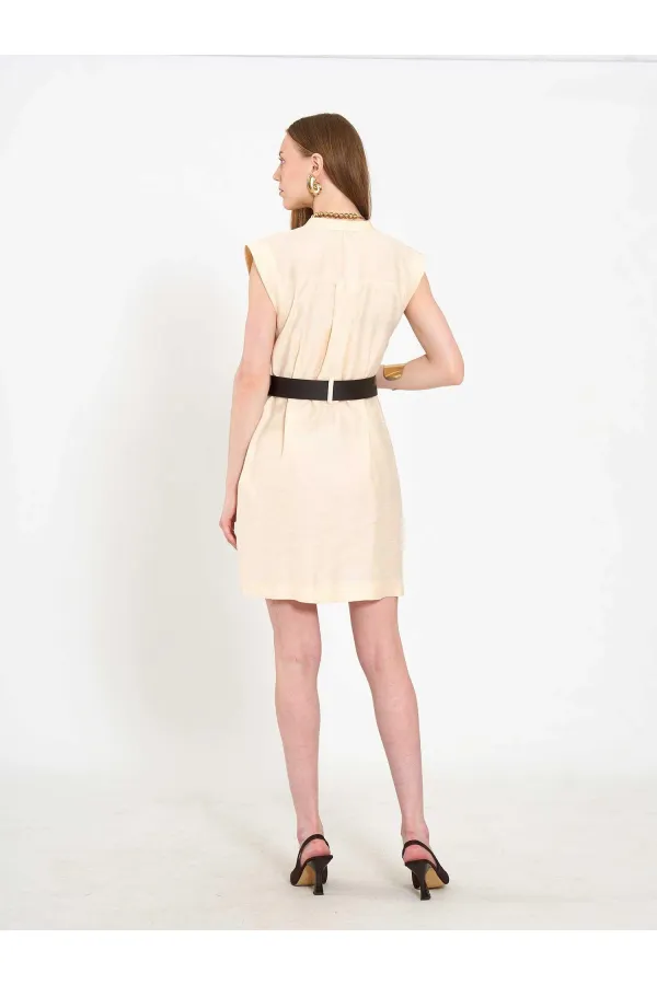 111720 Ayos Linen Mini Dress with Pocket Detail