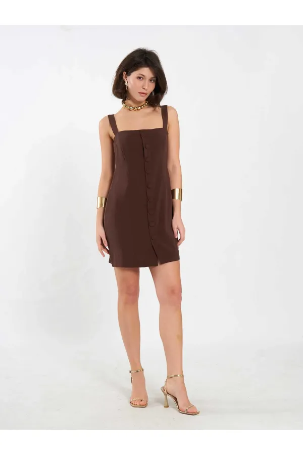 Robe courte boutonnée 111707